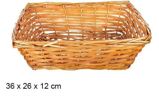 [108276] Cesta mimbre rectangular miel 36x26x12 cm