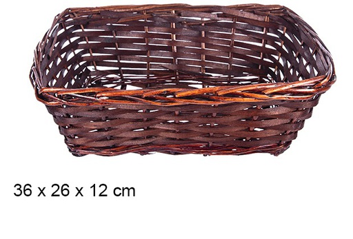 [108275] Cesta mimbre rectangular caoba 36x26 cm