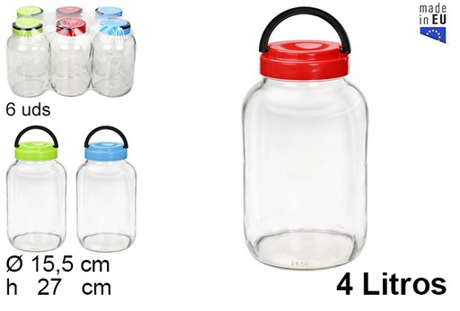 [107914] Multipurpose glass jar with plastic lid 4 l.