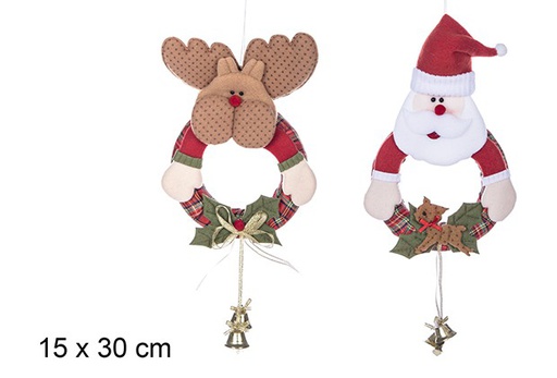 [108888] Deer Christmas wreath 15x30 cm 