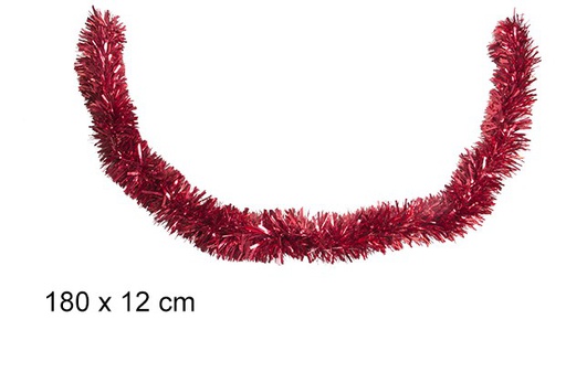 [109289] Red wide Christmas tinsel 12x180 cm