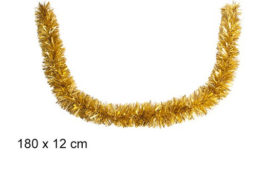 [109306] Matte gold wide Christmas tinsel 12x180 cm