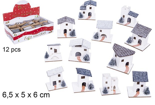 [108762] Bright white Christmas house 6,5x5 cm