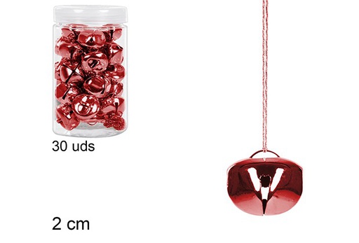 [108066] Jar of 30 red bells 2 cm