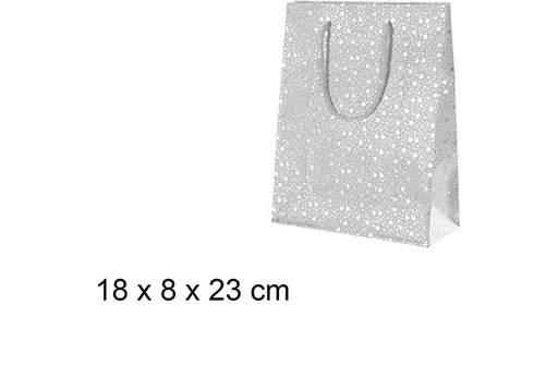 [109595] Saco de presente estrela prateado 18x8 cm