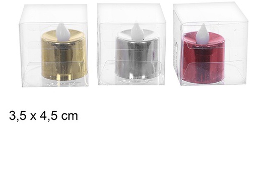 [109470] PVC luminous candle silver/gold/red 3,5x4,5 cm