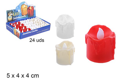 [109471] White/red/cream PVC candle 5x4 cm