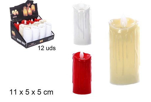 [109472] White/red/cream PVC candle 11x5 cm