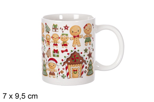 [109521] Taza cerámica decoración Navidad modelo surtido 7x9,5 cm