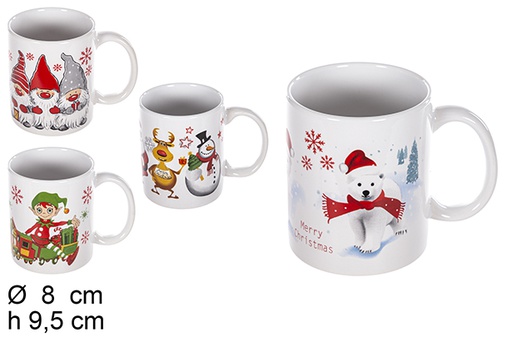 [109523] Christmas ceramic mug assorted models 8 cm