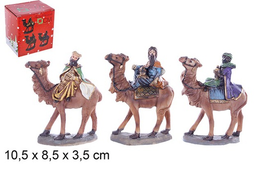 [109733] Pack 3 sages a dos de chameau 10 cm  