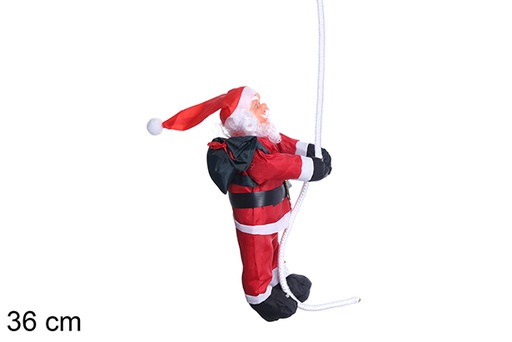 [109740] Papa Noel tela impermeable con cuerda 36 cm