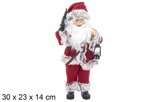 [109742] Babbo Natale vestito d'avorio con musica 30x23x14 cm