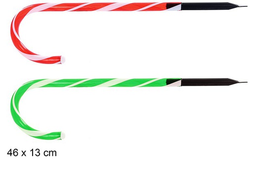 [109755] Cane with assorted red/green striped PVC tip 46x13 cm