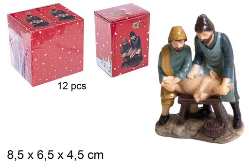 [109857] Abattage de porc en résine berger 14 cm