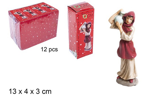 [109879] Resin shepherdess with pitcher her shoulder 14 cm 