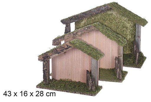 [109258] Pack 3 cabane en bois 43x16 cm