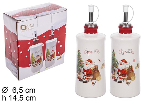 [109354] Ensemble huile/cruet en céramique de Noël