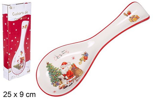 [109356] Cuchara cerámica Navidad decorada Papa Noel 25x9 cm