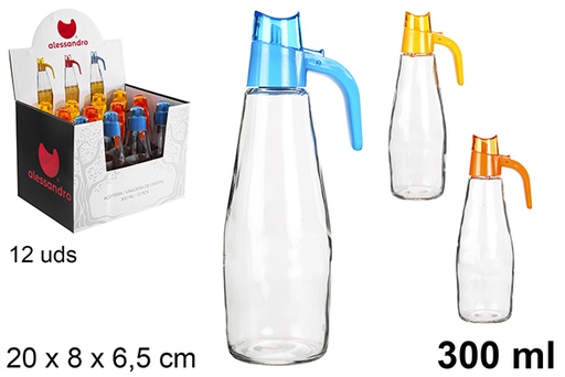 [105842] Oliera di vetro con dosatore in plastica colori assortiti 300 ml