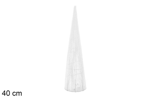 [109954] Figura cono navidad blanco brillo 40cm
