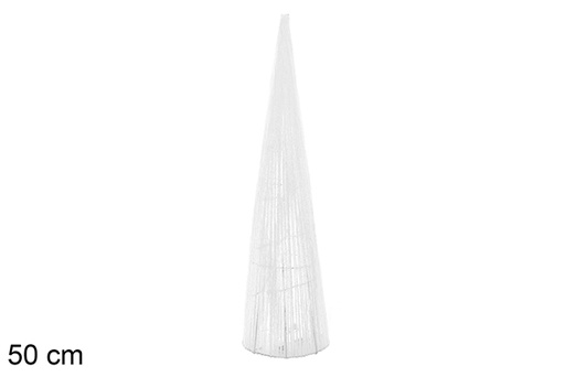 [109955] Figura cono Navidad blanco brillo 50 cm