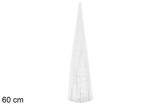 [109956] Glossy white Christmas cone figure 60 cm