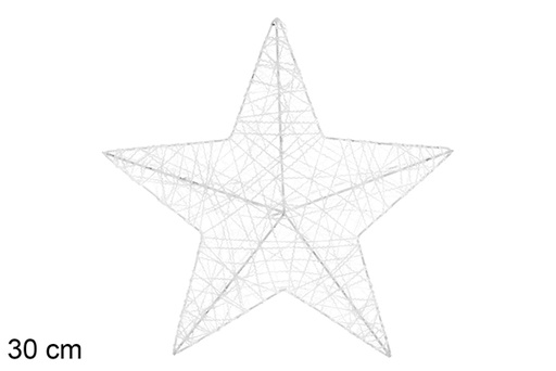 [109957] Bright white braided star figure 30 cm