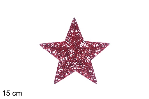 [109960] Figura estrella trenzada roja brillo 15 cm