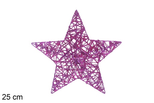 [109963] Figura estrella trenzada fucsia brillo 25cm