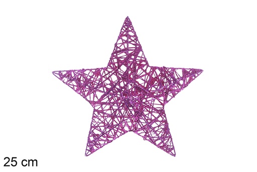 [109963] Figurine étoile tressée fuchsia brillant 25 cm