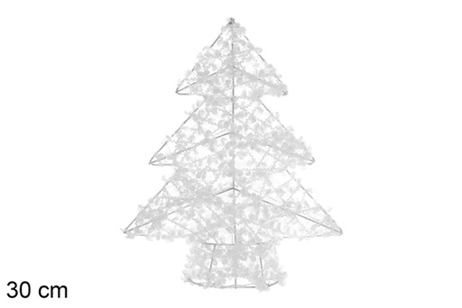 [109967] Figura árbol trenzado blanco brillo 30 cm