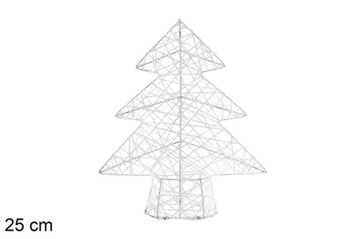 [109969] Figura albero intrecciato bianco lucido 25 cm