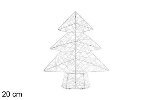 [109970] Figura árbol trenzado blanco brillo 20 cm