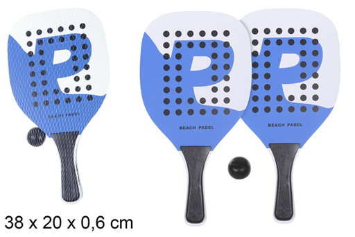 [108621] Set racchette da spiaggia rettangolare decorato Beach Padel