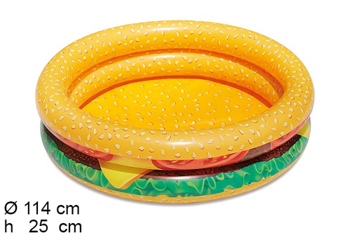 [204442] Piscina gonfiabile a 2 anelli burguer 114 cm