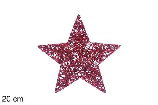 [110086] Red glitter braided star figure 20 cm