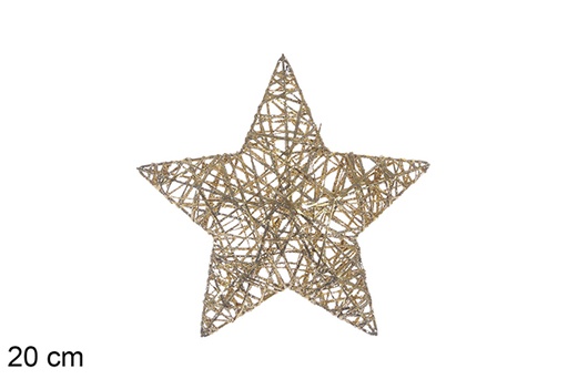 [110088] Glitter gold braided star figure 20 cm