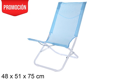 [108415] Fibreline blue white metal beach chair