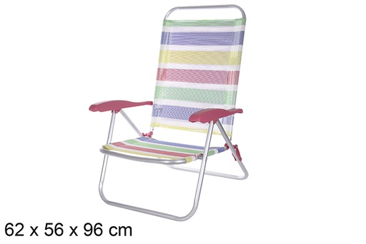 [108422] Silla playa aluminio Fibreline rayas colores