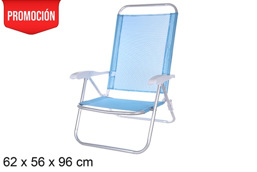 [108424] Blue Fibreline aluminum beach chair