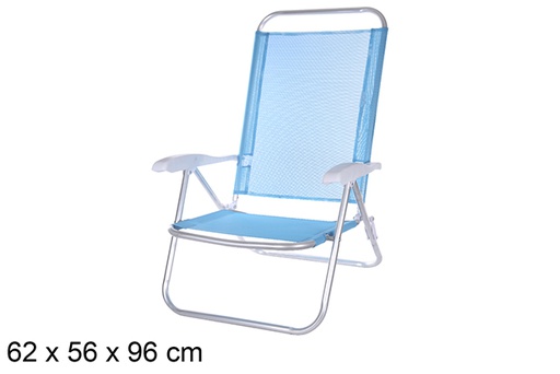 [108424] Silla playa aluminio Fibreline azul