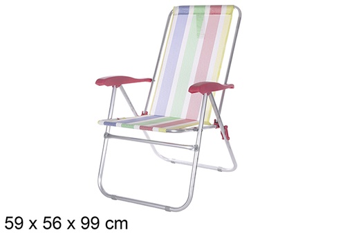 [108425] Silla playa aluminio Fibreline rayas colores