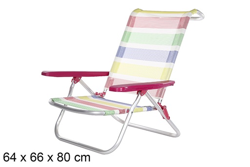 [108428] Silla playa aluminio Fibreline rayas colores