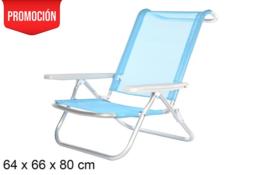[108430] Cadeira de praia em alumínio Fibreline azul