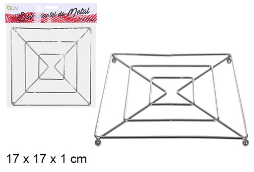 [108319] Dessous de plat carré en métal 17 cm 