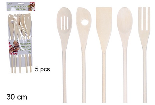 [108349] Pack 5 paletas cocina madera surtidas 30 cm