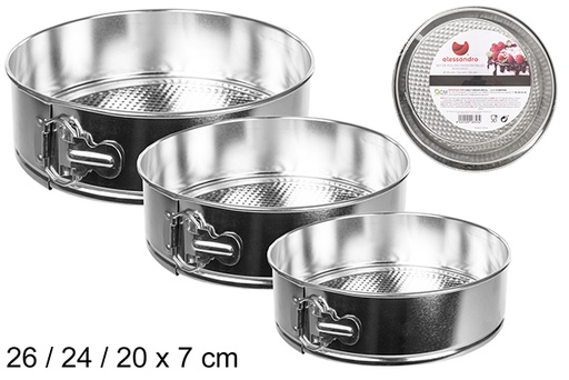 [108353] Pack 3 stampi rotondi inox smontabili da 20/24/26 cm