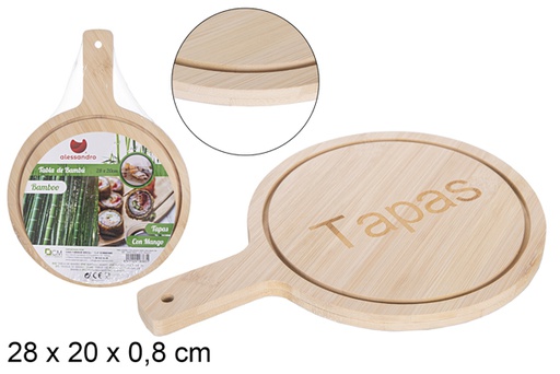 [108383] Tábua de bambu com alça para tapas 28x20 cm