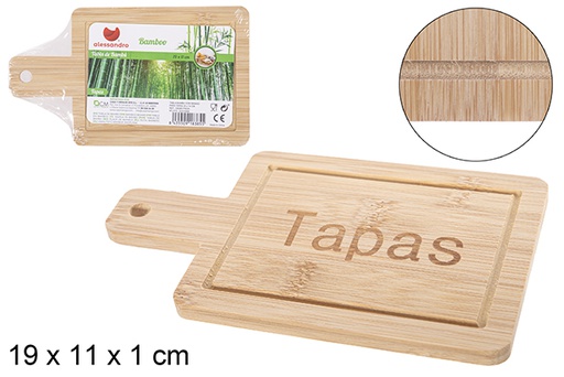 [108385] Bamboo board with handle Tapa 19x11 cm